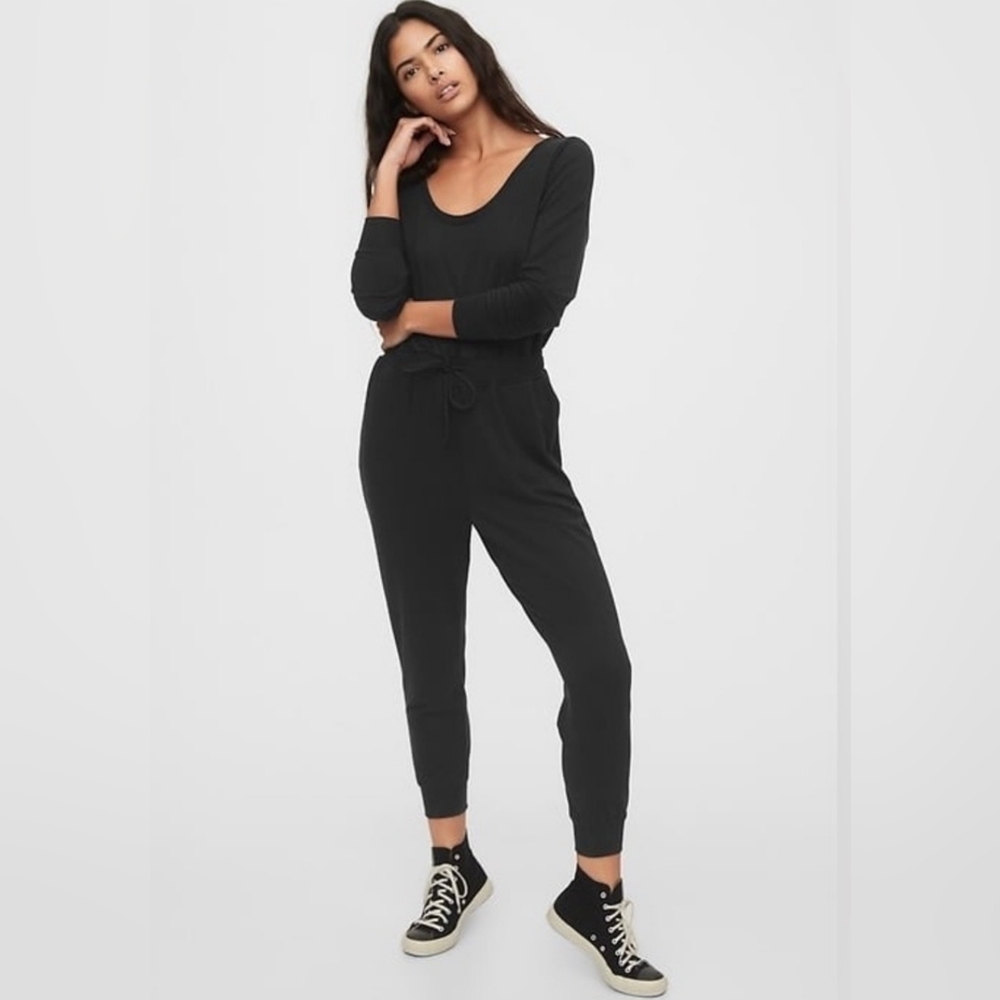 Gap Long Sleeve Fleece Jumpsuit In Deep Women’s Size Large